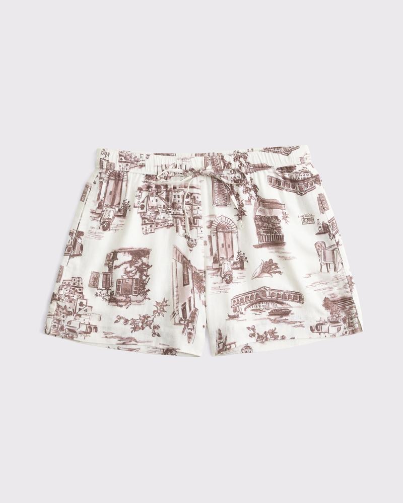 Mid Rise Linen-Blend Pull-On Short Product Image