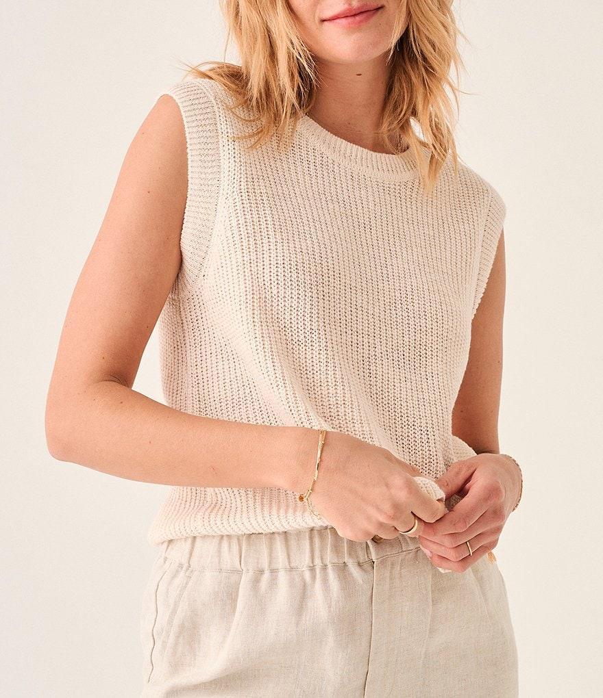 Faherty Miramar Knit Solid Muscle Crew Neck Tank Top Product Image