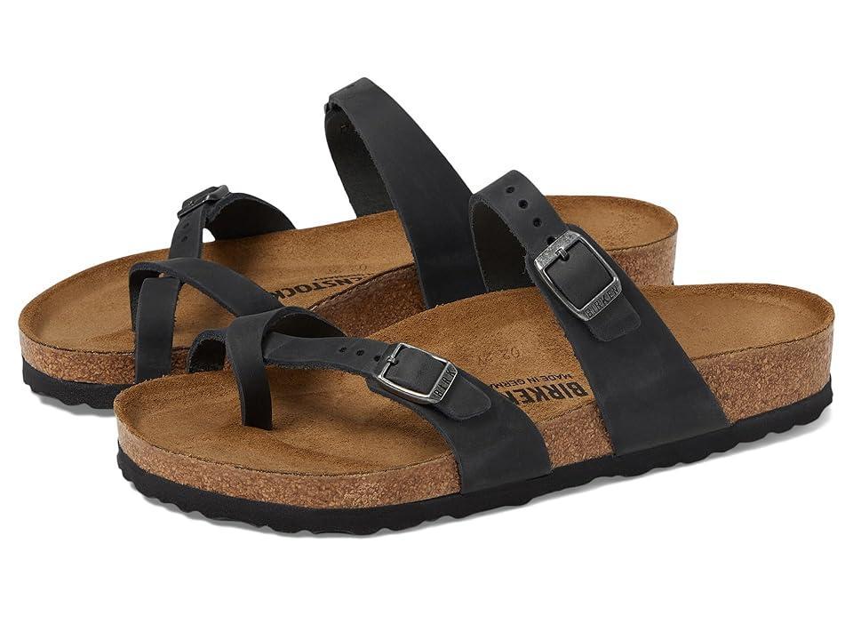 Birkenstock Mayari Oiled Leather (Black Oiled Leather) Women's Sandals Product Image