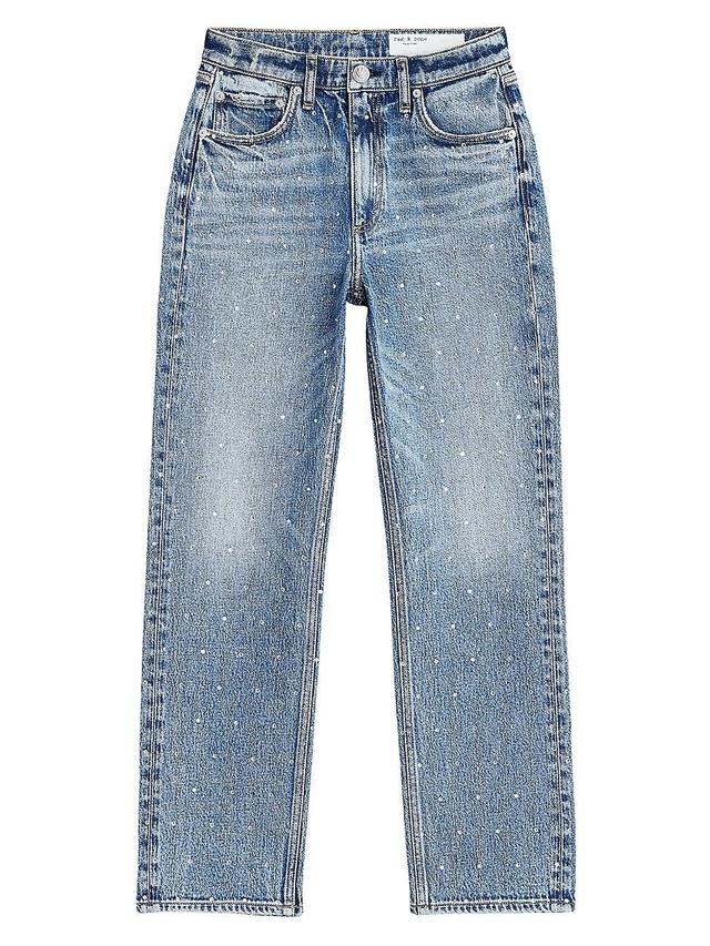 rag & bone Harlow Rhinestone Straight Leg Jeans Product Image