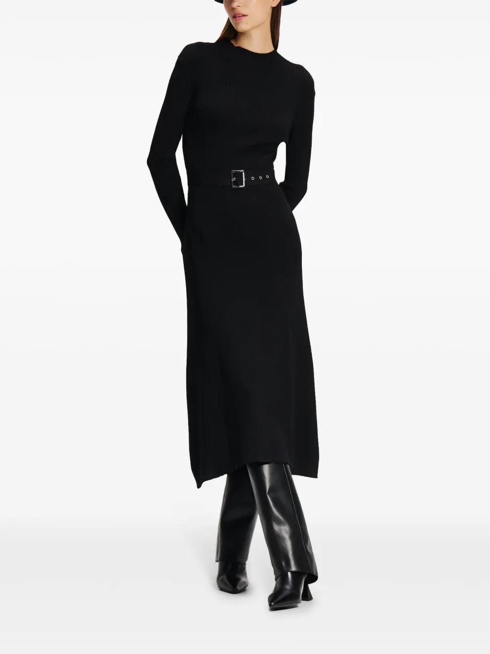 belted knitted dress Product Image