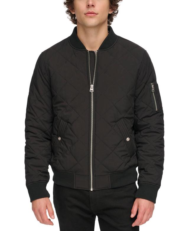 Mens Levis Diamond Quilted Bomber Jacket Brown Brown Product Image