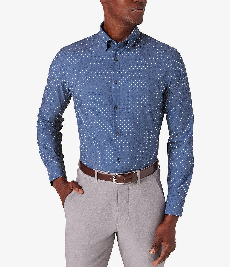 Mizzen+Main Performance Stretch Leeward Dotted Print Long Sleeve Woven Shirt Product Image