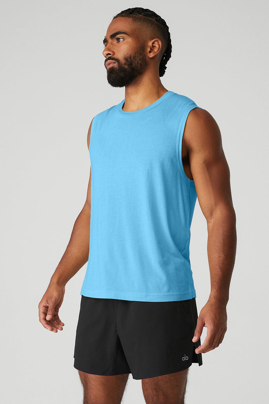 The Triumph Muscle Tank - Azure Blue Male Product Image