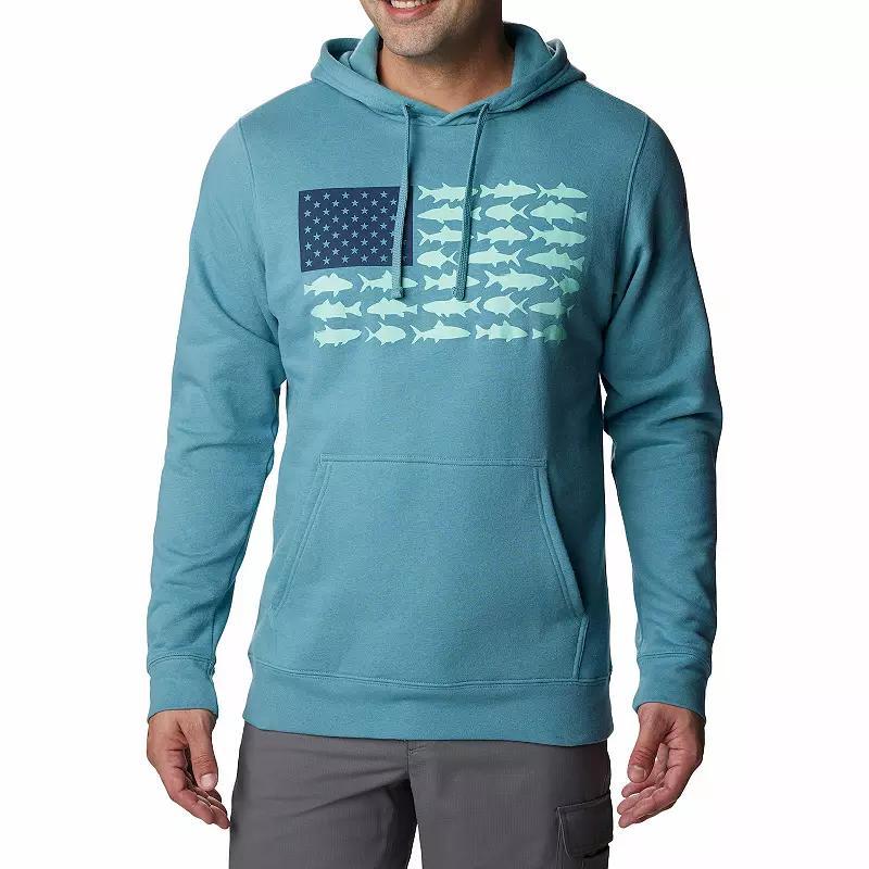 Mens Columbia PFG Fish Flag II Hoodie Tranquil Blue Product Image