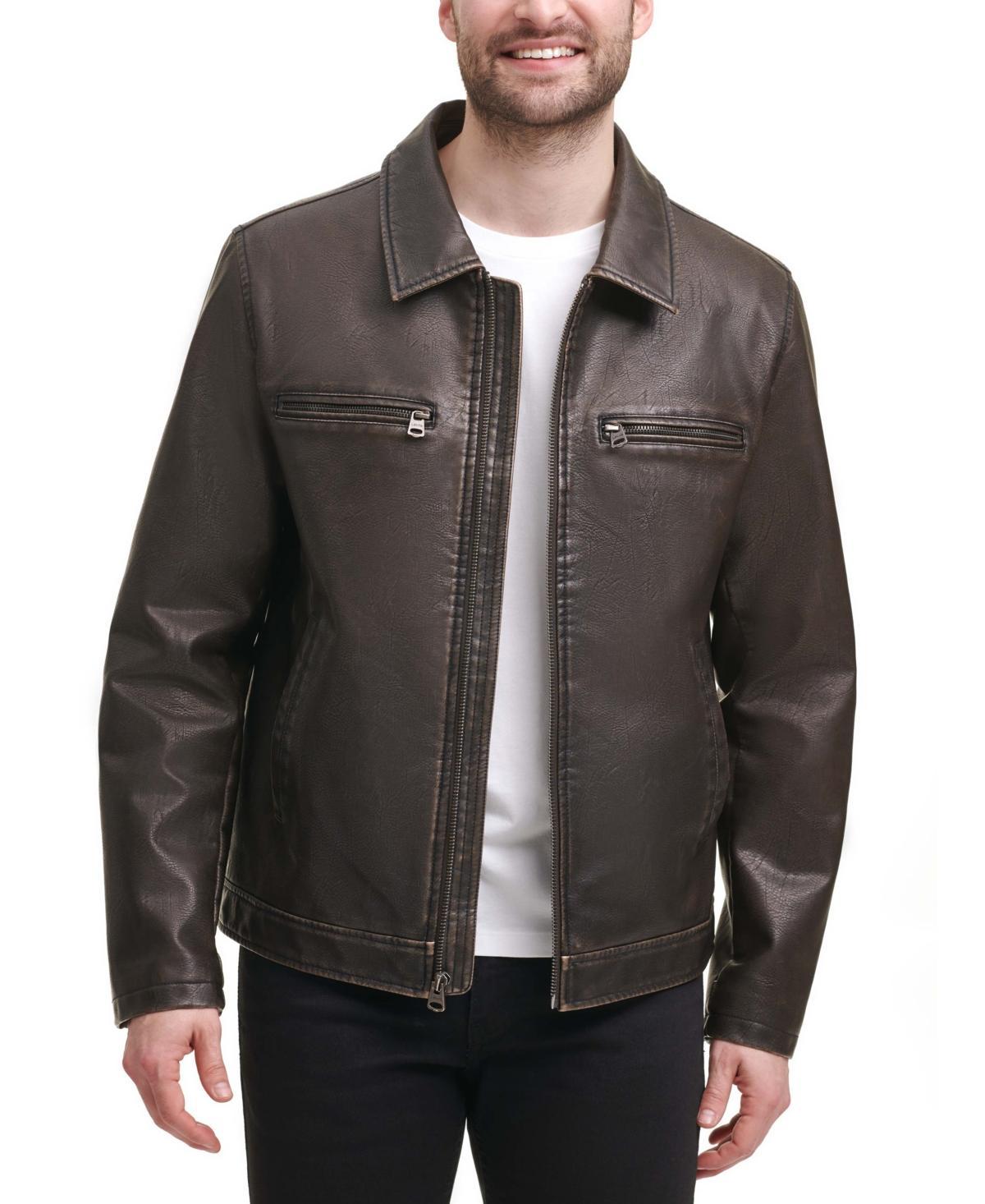 Levis Mens Faux Leather Zip-Front Jacket Product Image