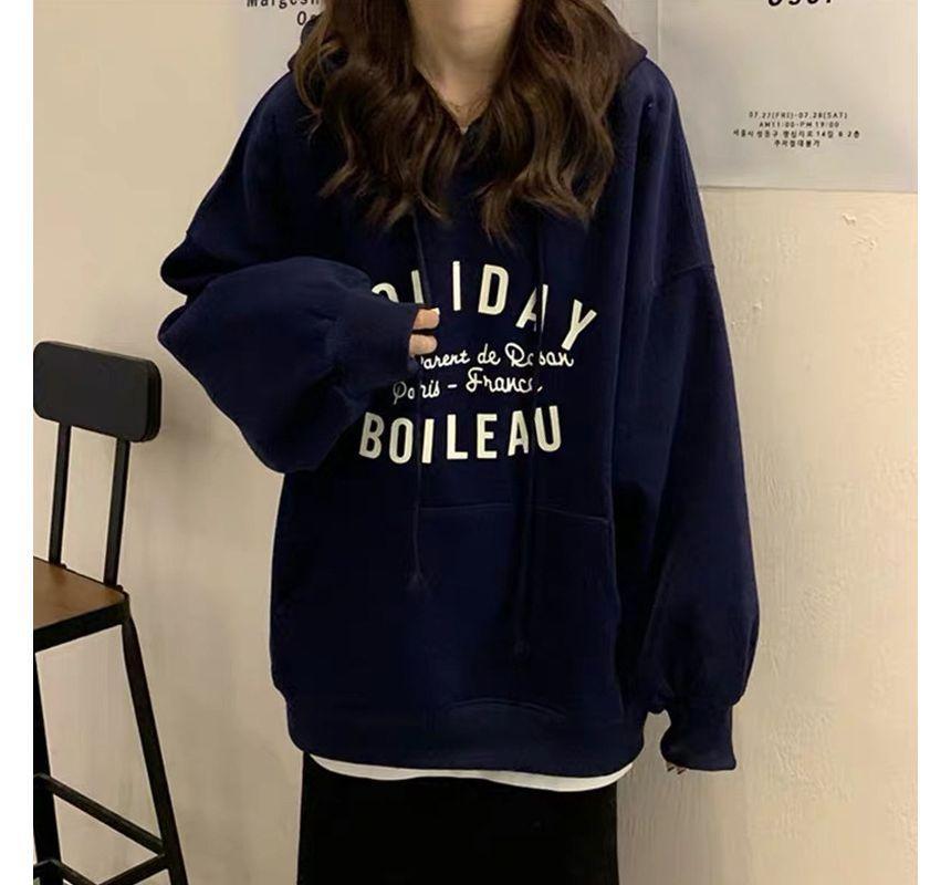 Lettering Oversized Hoodie Product Image