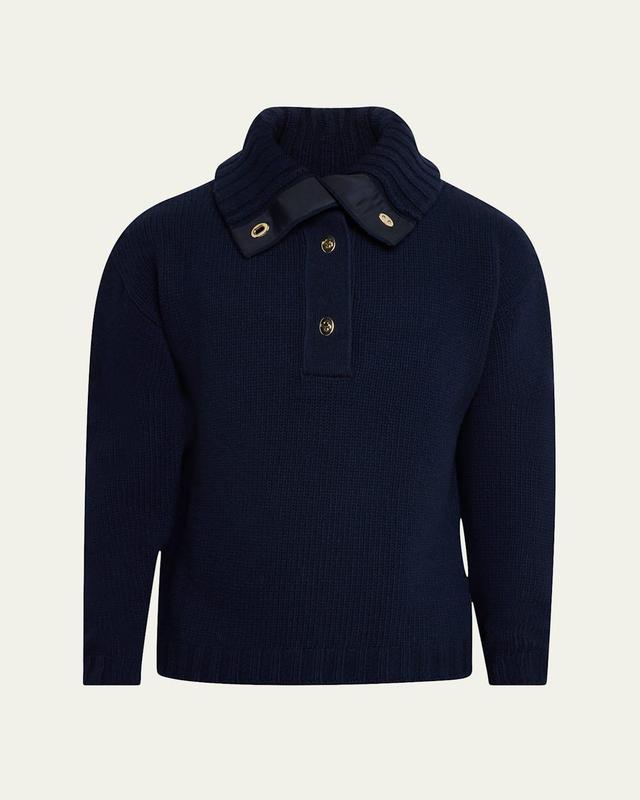 Mens Sweater with Sailor Collar Product Image