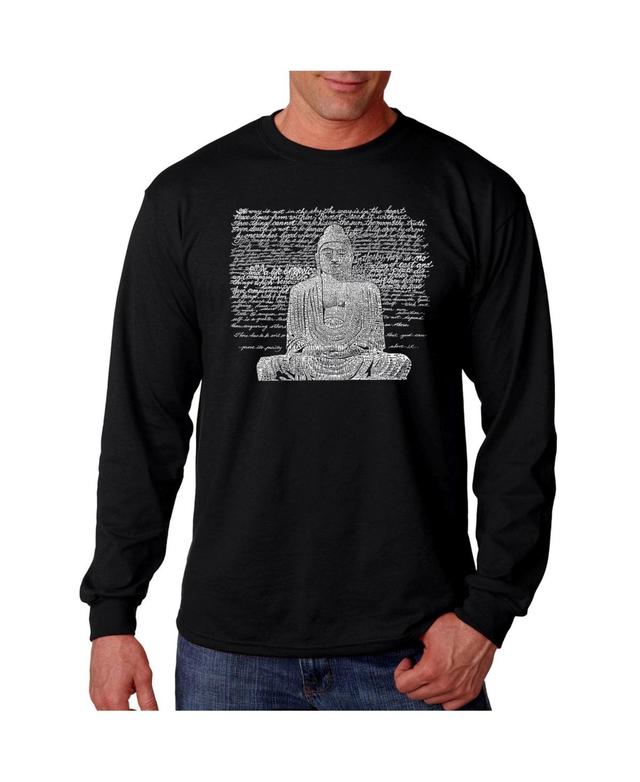 La Pop Art Mens Word Art Long Sleeve T-Shirt - Zen Buddha Product Image