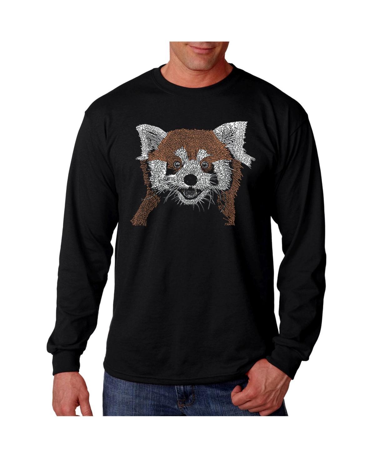 La Pop Art Mens Word Art - Red Panda Long Sleeve T-Shirt Product Image