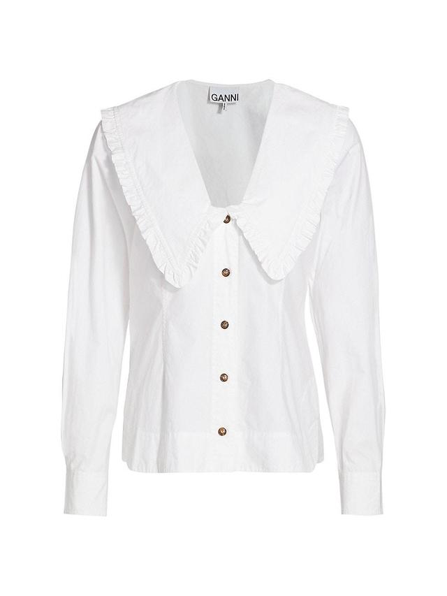 Womens Cotton Poplin Pilgrim Collar Top Product Image