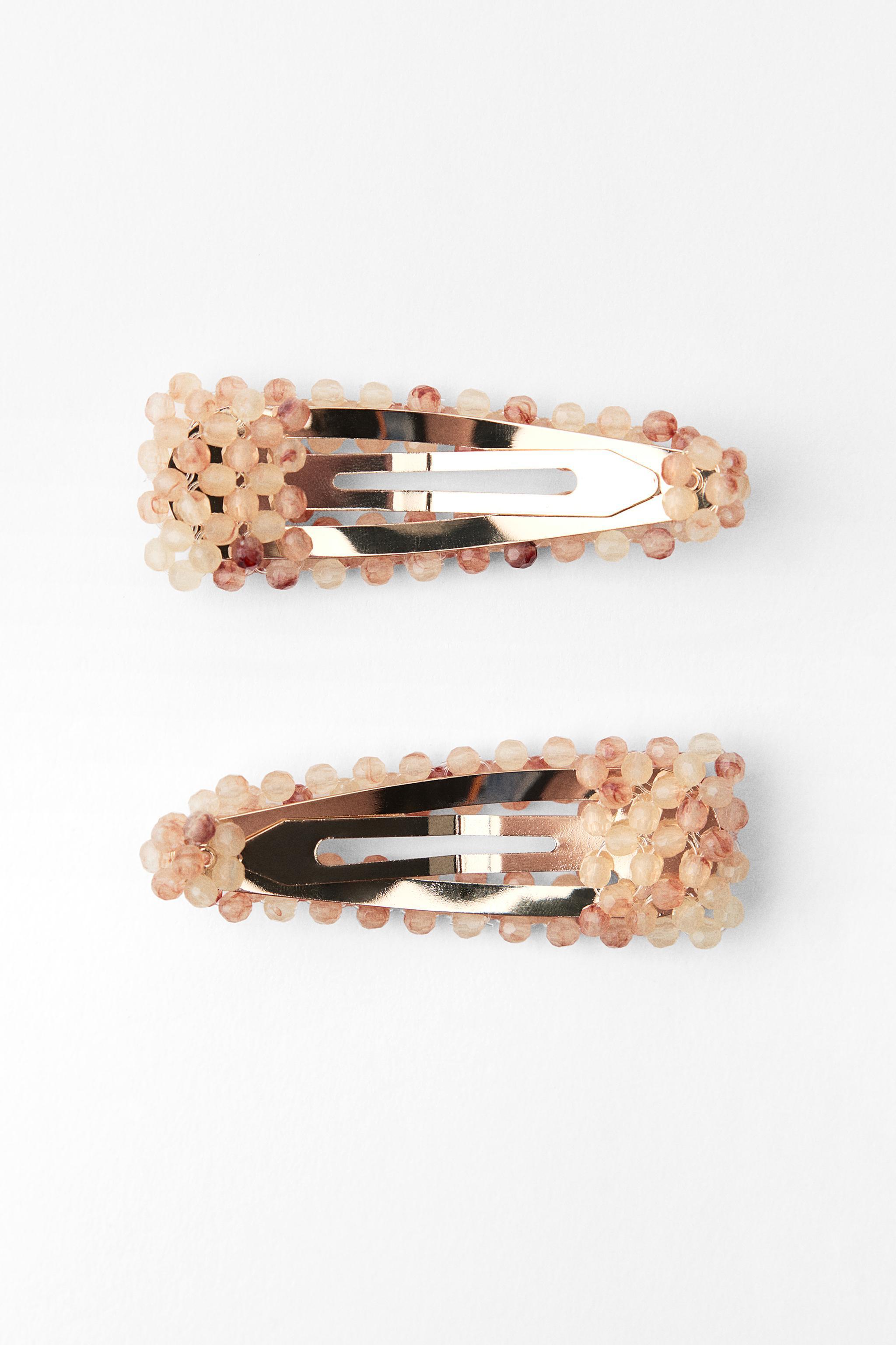 TWO PACK OF BEADED HAIR CLIPS Product Image