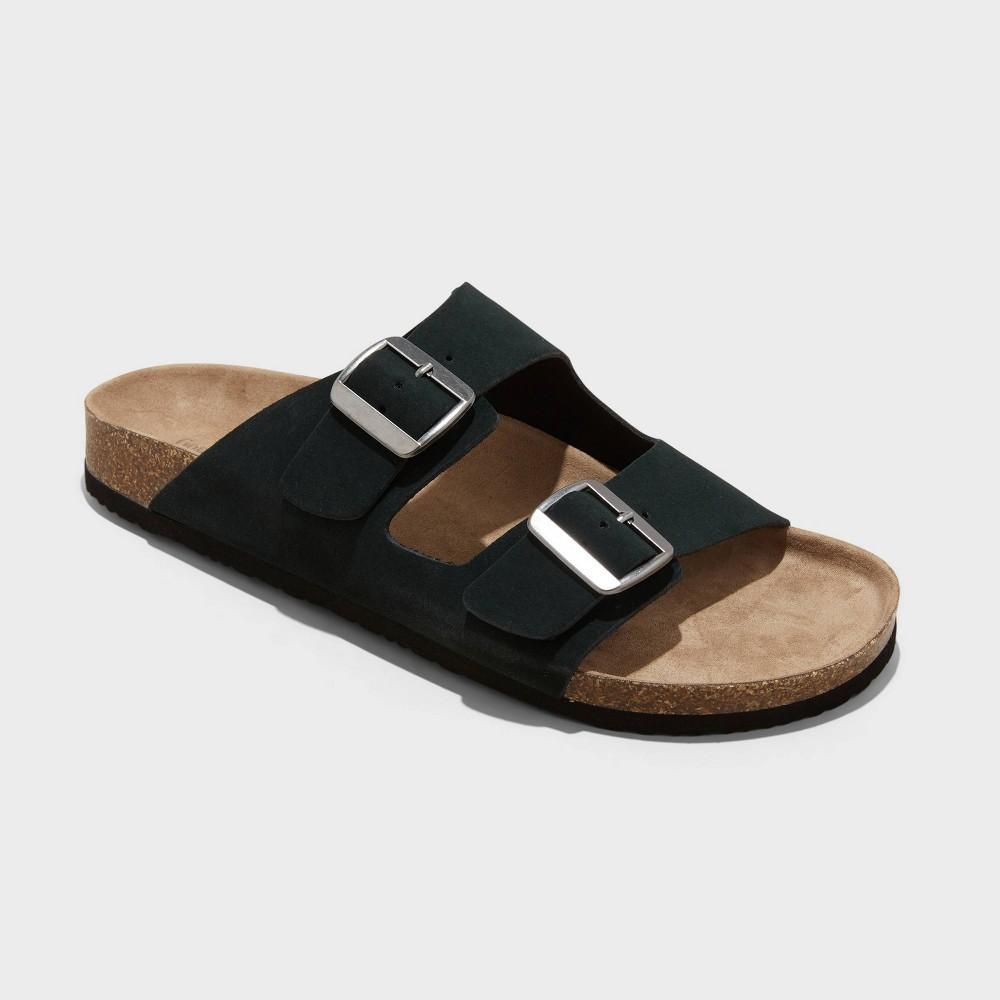 Mens Jerry Genuine Suede Sandals - Goodfellow & Co Black 12 Product Image