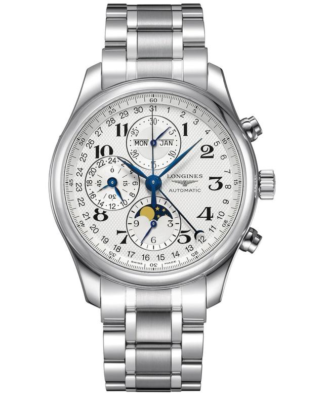 Longines Mens Swiss Automatic Chronograph Master Stainless Steel Bracelet Watch 42mm Product Image