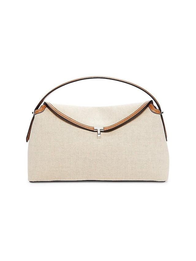 Womens T-Lock Canvas & Leather Top Handle Bag Product Image