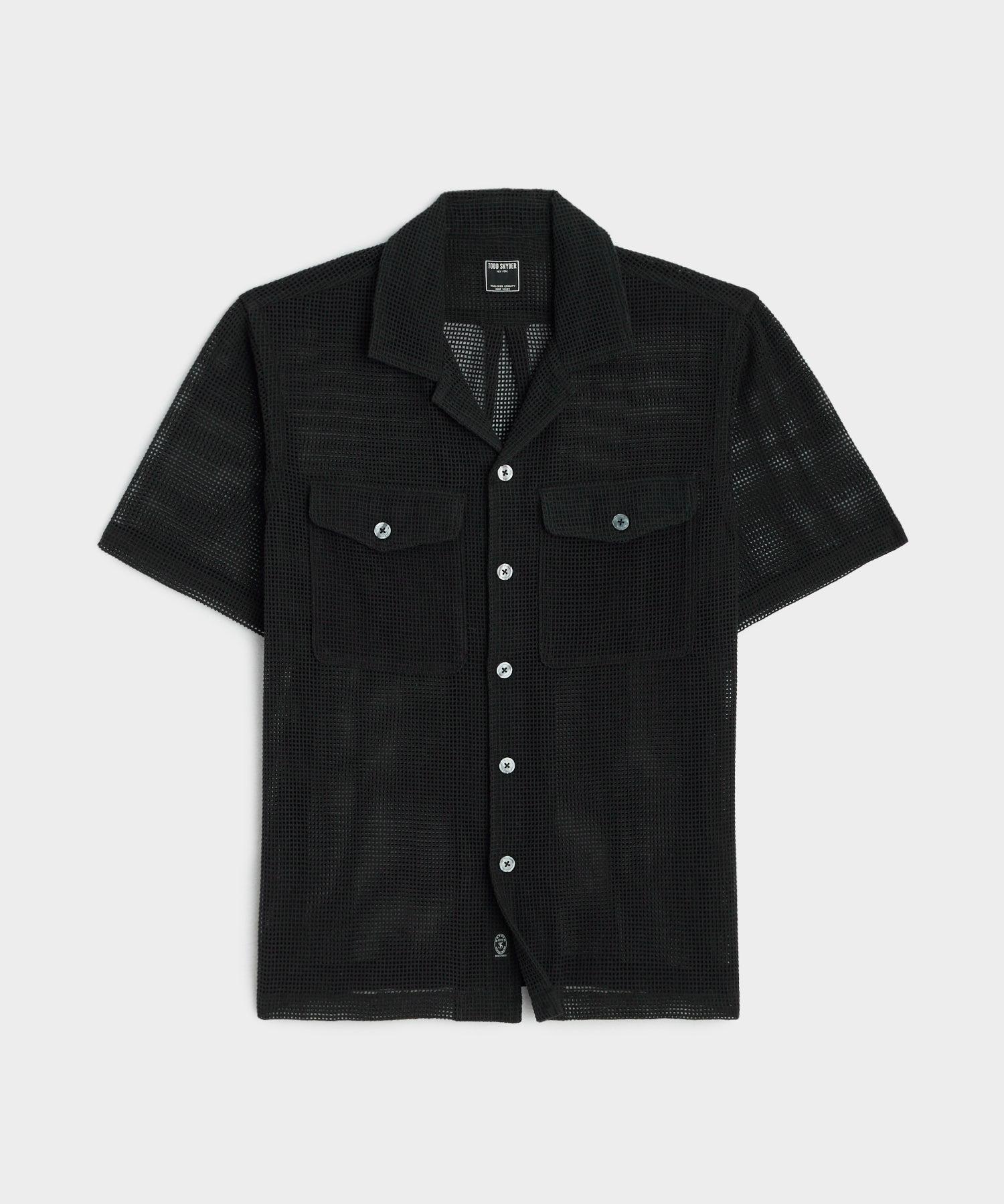 Mesh Panama Shirt in Black Product Image