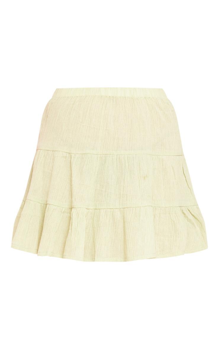 Sage Green Cheesecloth Tierred Frill Mini Skirt Product Image