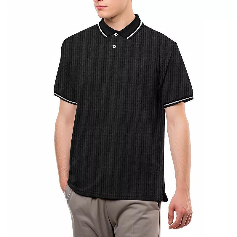 Big & Tall StraightFaded Knit Short Sleeve Polo Shirt, Mens Product Image