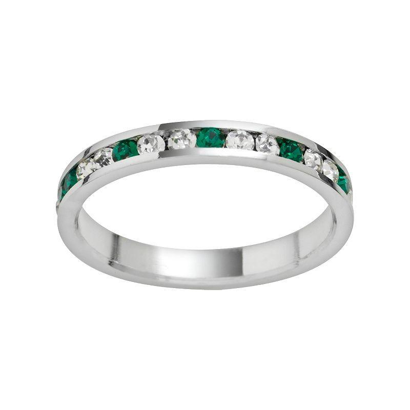 Traditions Jewelry Company Sterling Silver Crystal Eternity Ring, Womens Green Product Image