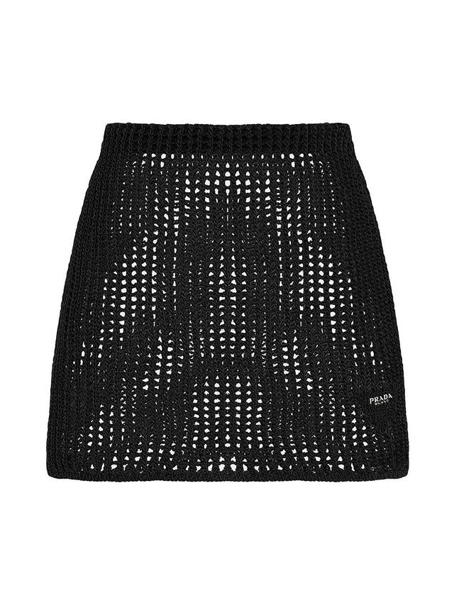 Womens Openwork Cotton Miniskirt Product Image