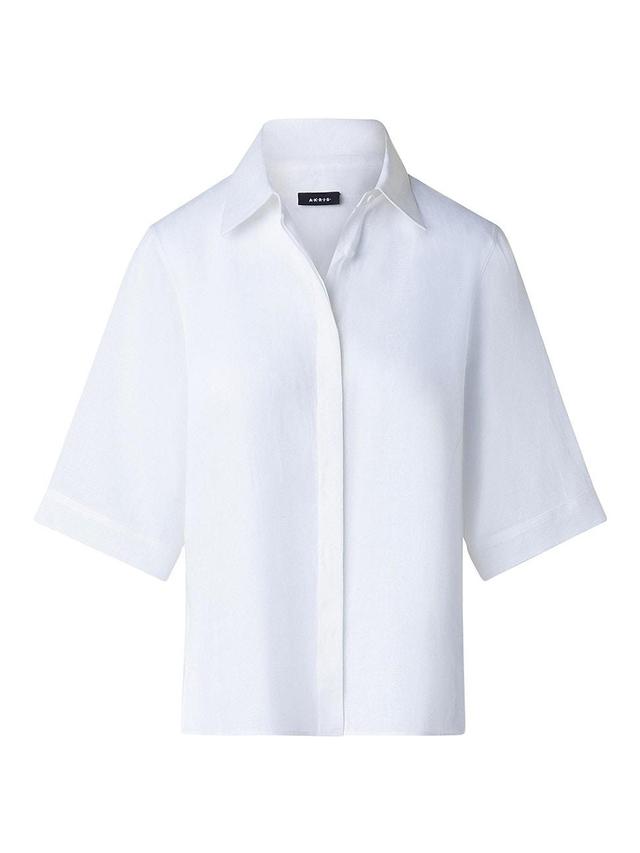 Linen Voile Collared Boxy Shirt Product Image