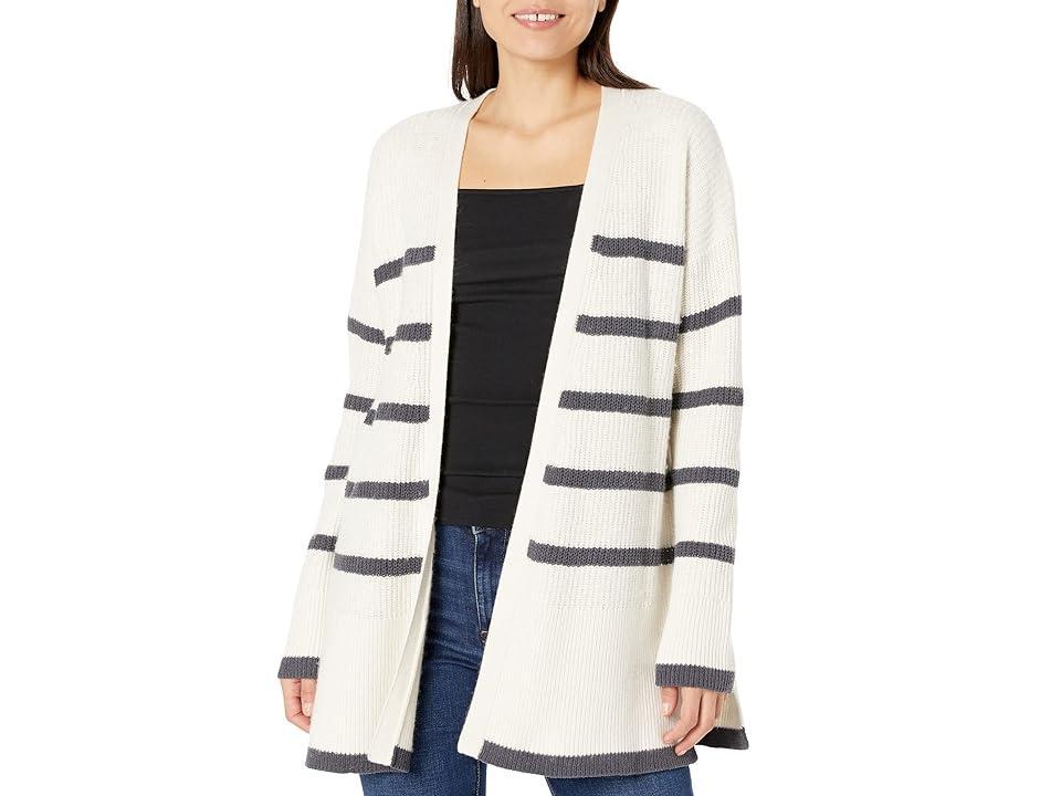 Splendid Elsie Cardigan (Marshmallow Stripe) Women's Clothing Product Image