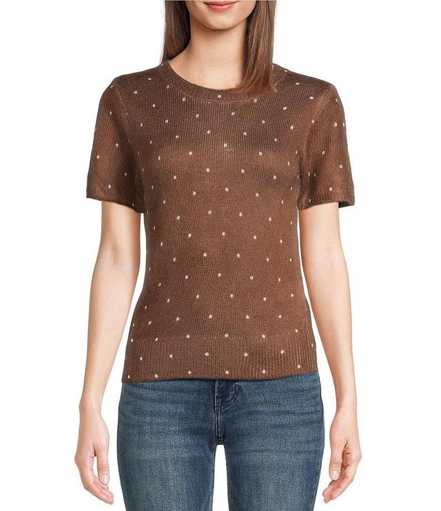 Lucky Brand Dot Print Crew Neck Short Sleeve Tee Product Image