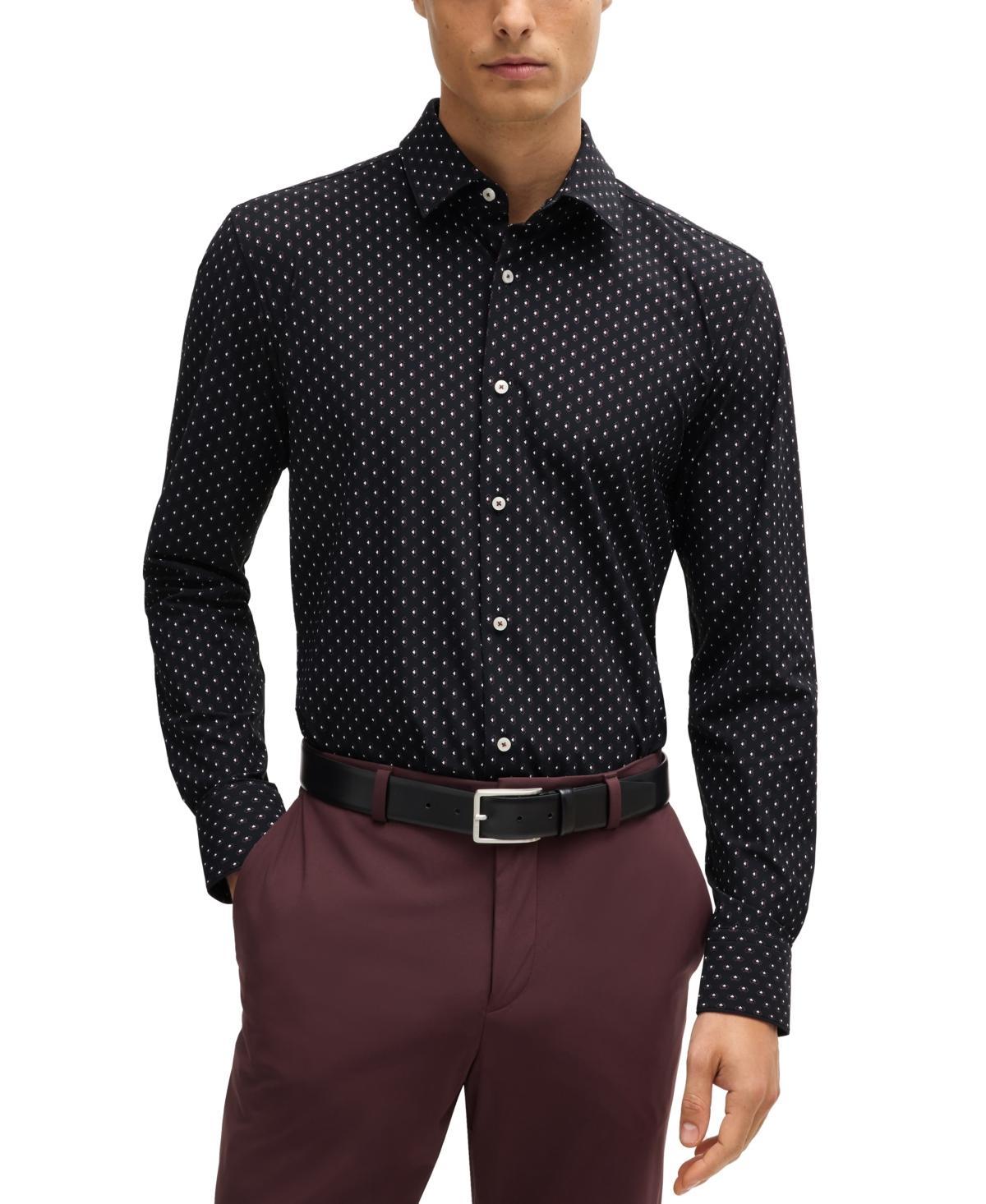 Boss by Hugo Boss Mens Performance-Stretch Material Slim-Fit Dress Shirt Product Image