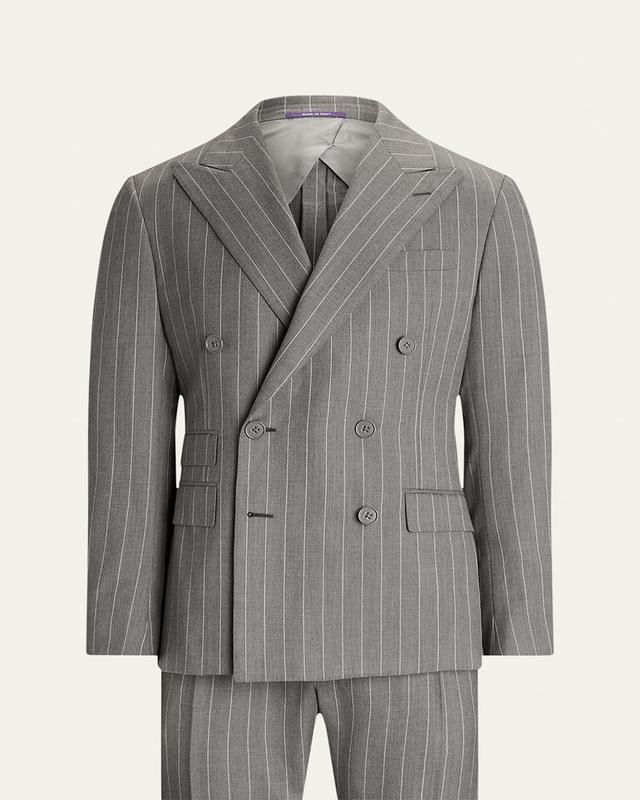 Men's Kent Hand-Tailored Pinstripe Wool Suit Product Image