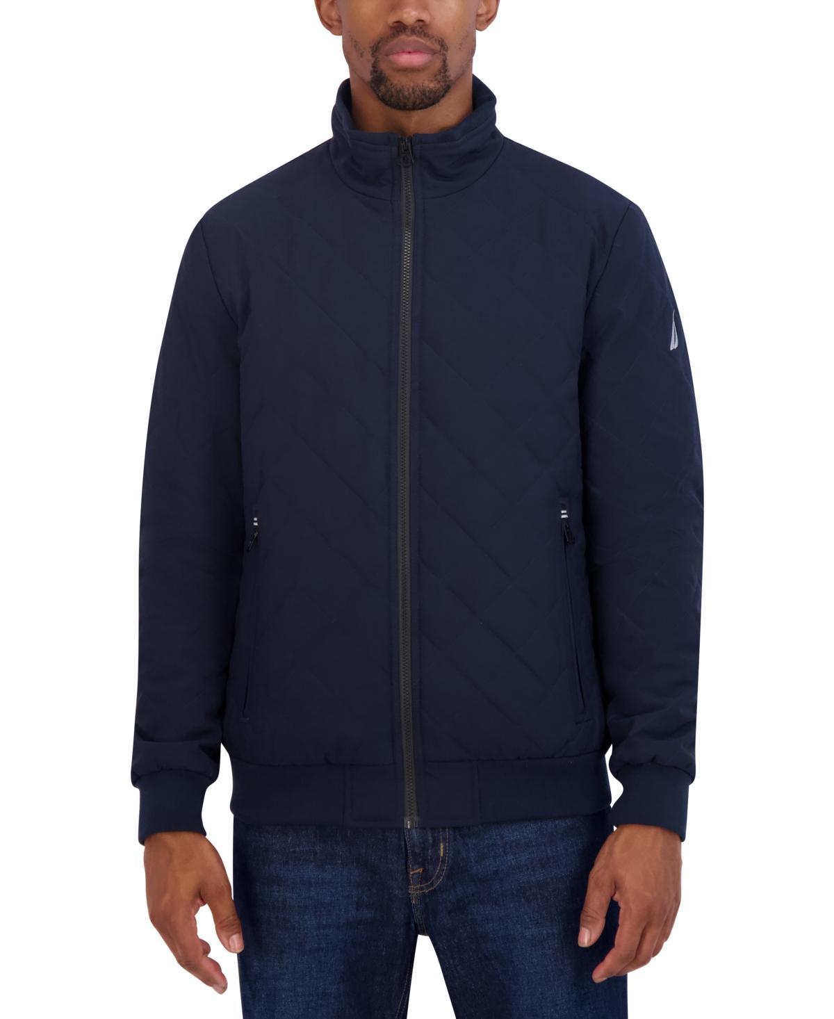 Nautica Mens Quilted Water-Resistant Full-Zip Bomber Jacket Product Image