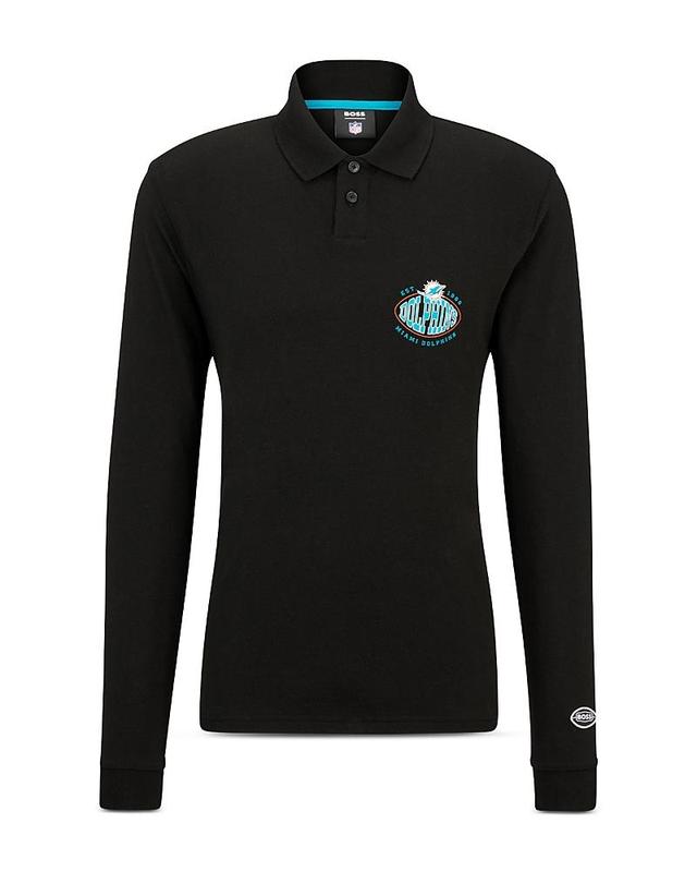 Mens BOSS x NFL Long-Sleeved Polo Shirt With Collaborative Branding Product Image