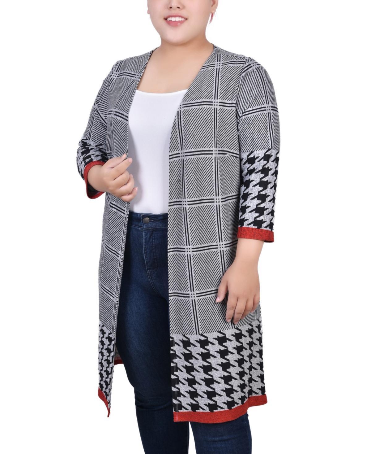 Ny Collection Plus Size 3/4 Sleeve Knit Cardigan Product Image