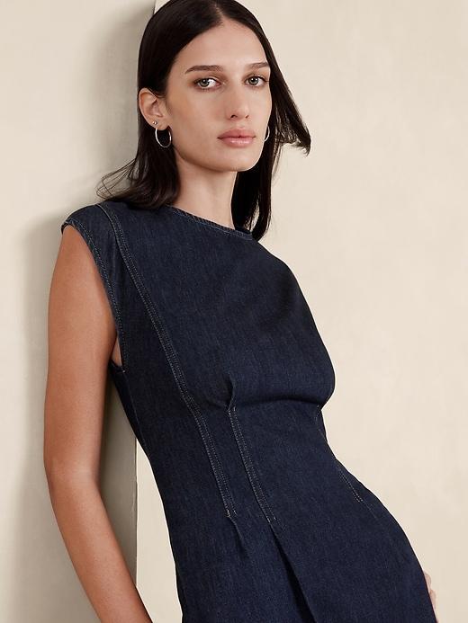 Lina Italian Denim Midi Dress Product Image