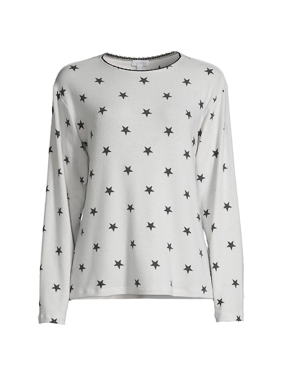 Womens Seraphina Star Lace-Trim T-Shirt Product Image