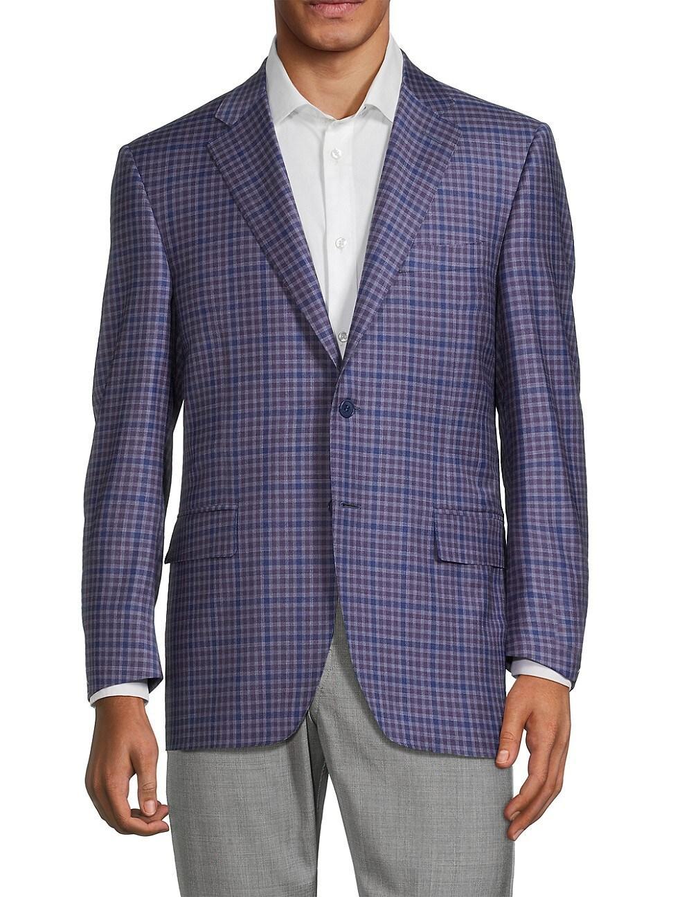 Mens Siena Checked Wool Two-Button Sport Coat Product Image