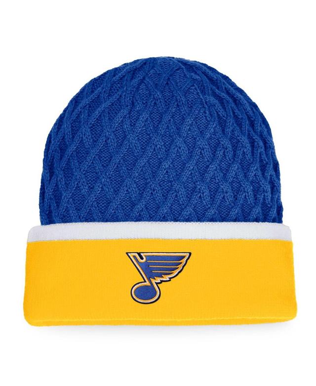 Mens Fanatics Gold St. Louis Blues Iconic Striped Cuffed Knit Hat - Gold Product Image