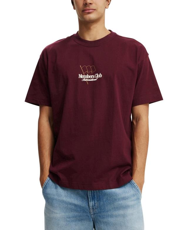 Cotton On Mens Box Fit Graphic T-Shirt - Burgundy Product Image