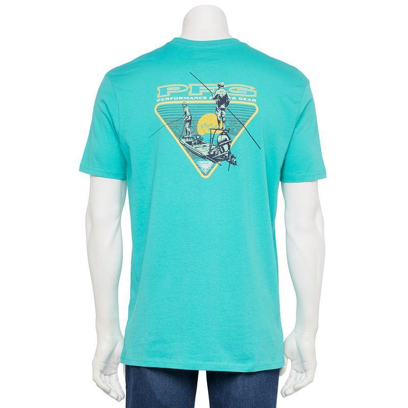 Mens Columbia PFG Short Sleeve Graphic Tee Bright Blue Product Image