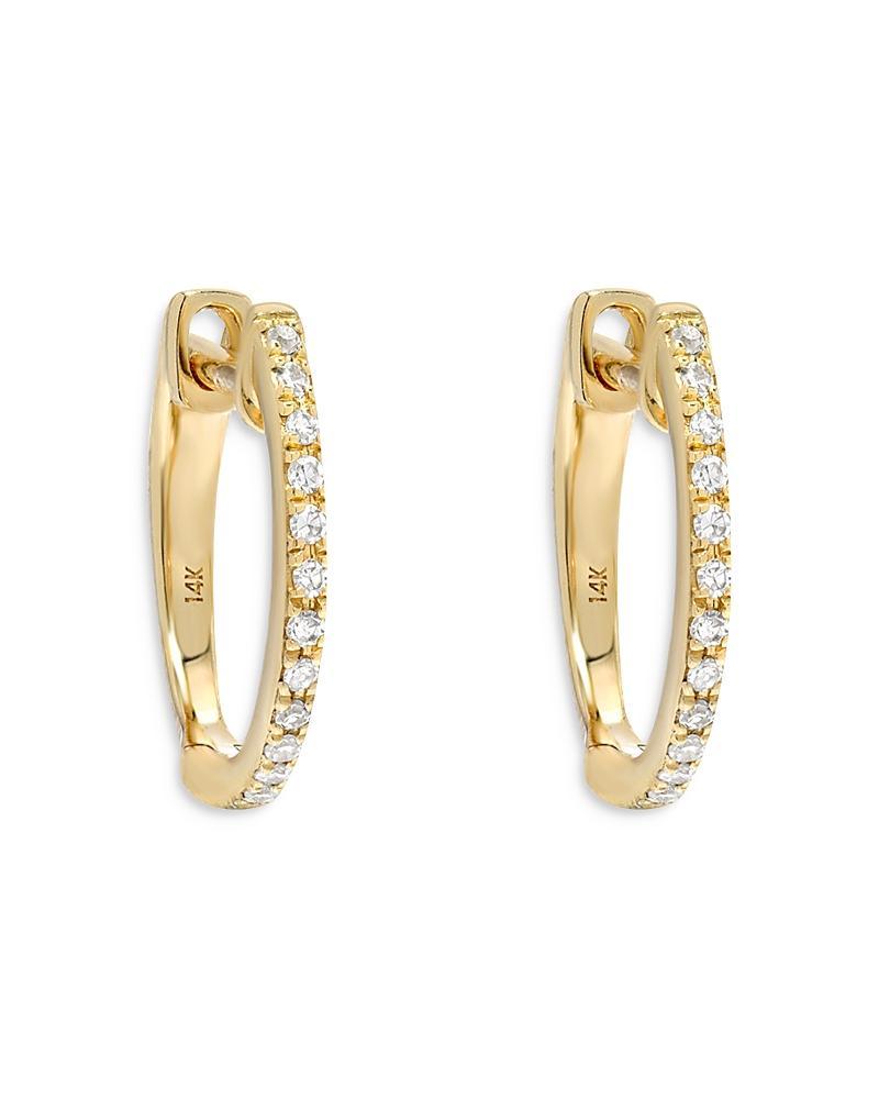 Zoe Lev Womens Diamond Huggie Earrings in Gold Product Image