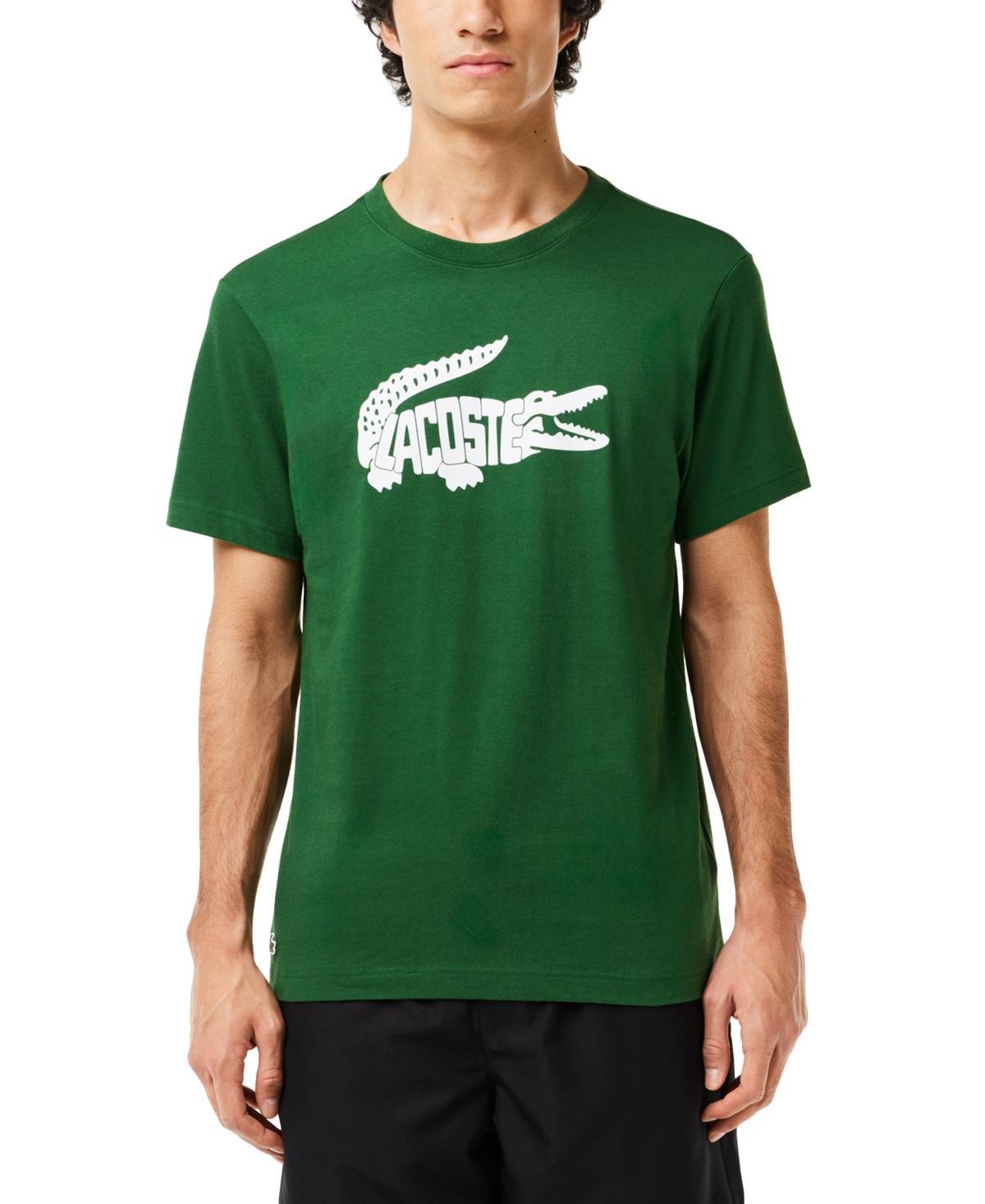 Lacoste Mens Short Sleeve Crewneck Logo Graphic Tech T-Shirt - Is7 Ora Product Image