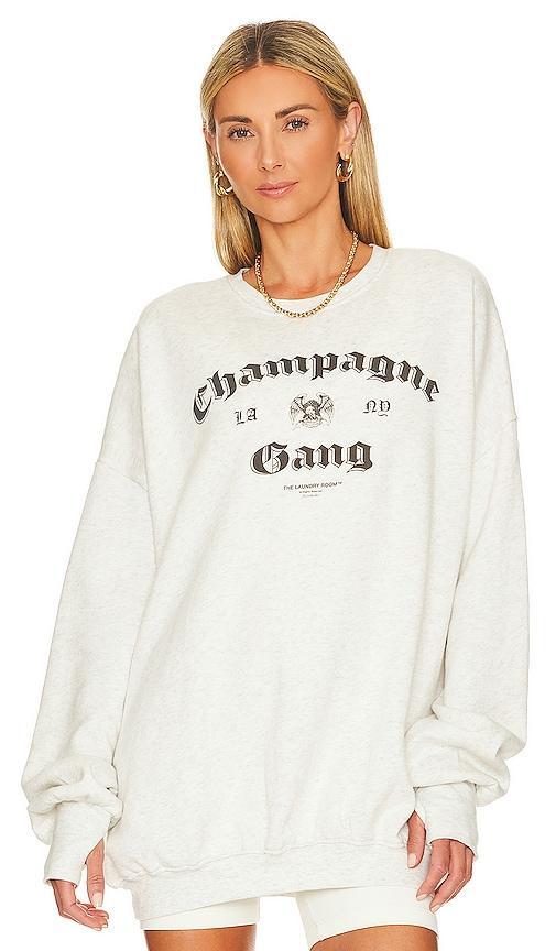 The Laundry Room LA Champagne Gang NY Jumper in Grey. Size M, L, XS. Product Image