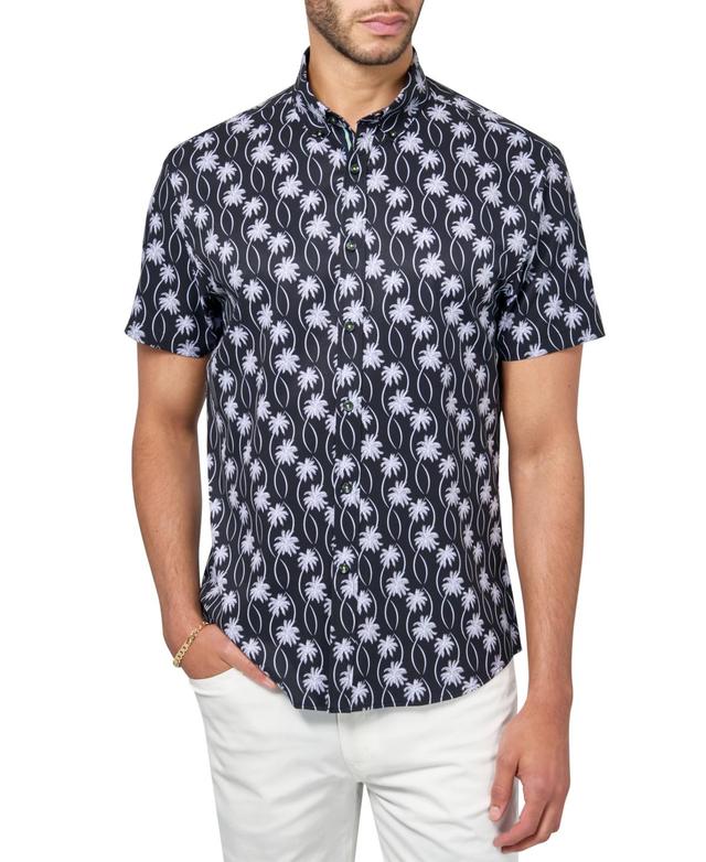 Men's Regular-Fit Non-Iron Performance Stretch Palm-Print Button-Down Shirt Product Image