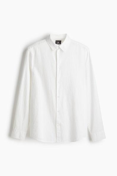 Regular Fit Linen-Blend Shirt Product Image