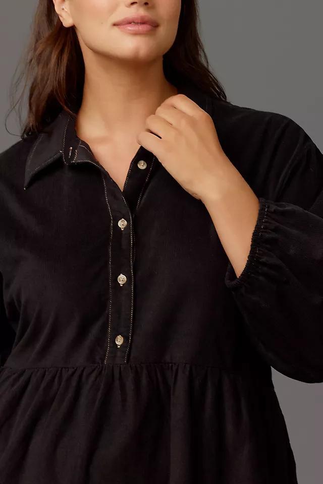 The Bettina Tiered Shirt Dress by Maeve: Mini Corduroy Edition Product Image