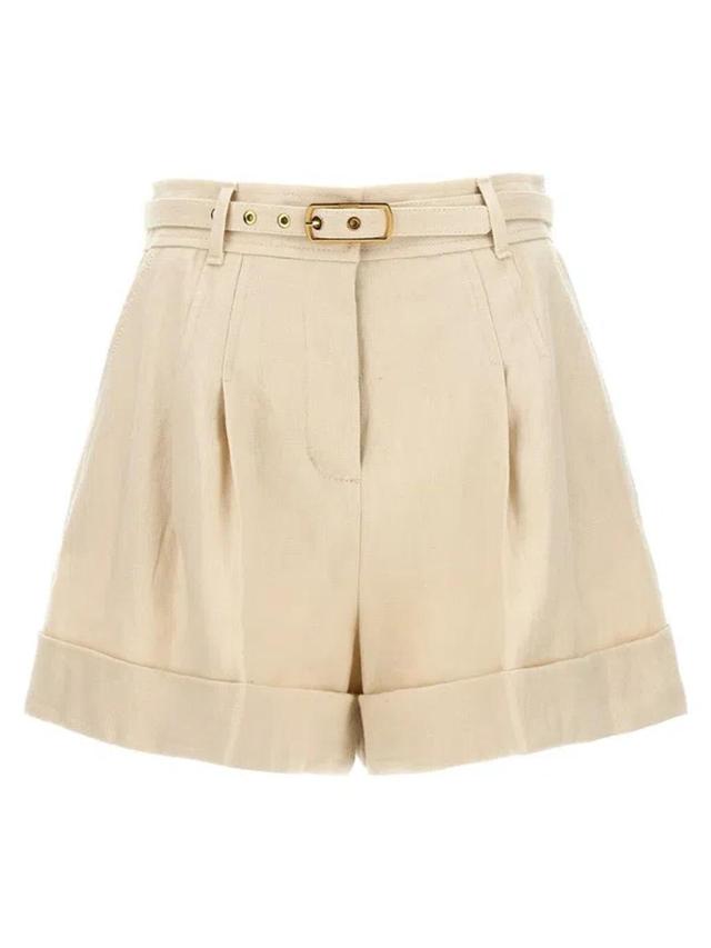 ZIMMERMANN Matchmaker Tuck Front Shorts In Pink Product Image