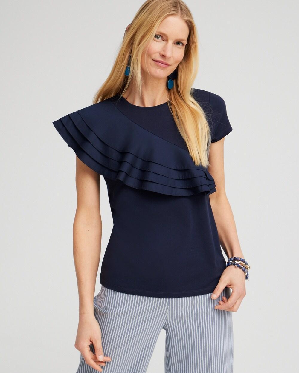 Ruffle Cap Sleeve Tee Product Image