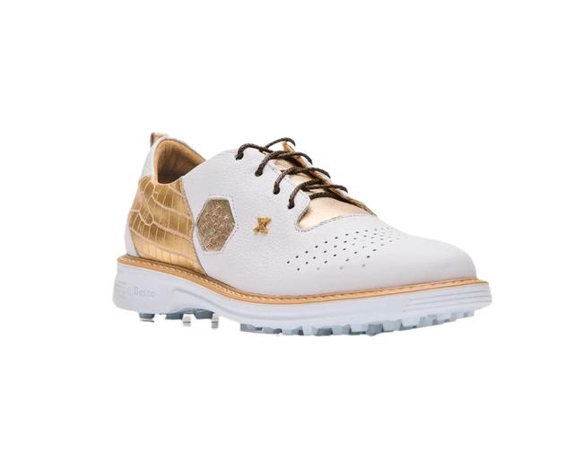 Boxto Golf Women's Inspiration Fantasy Spikeless Golf Shoes - White/Gold Product Image