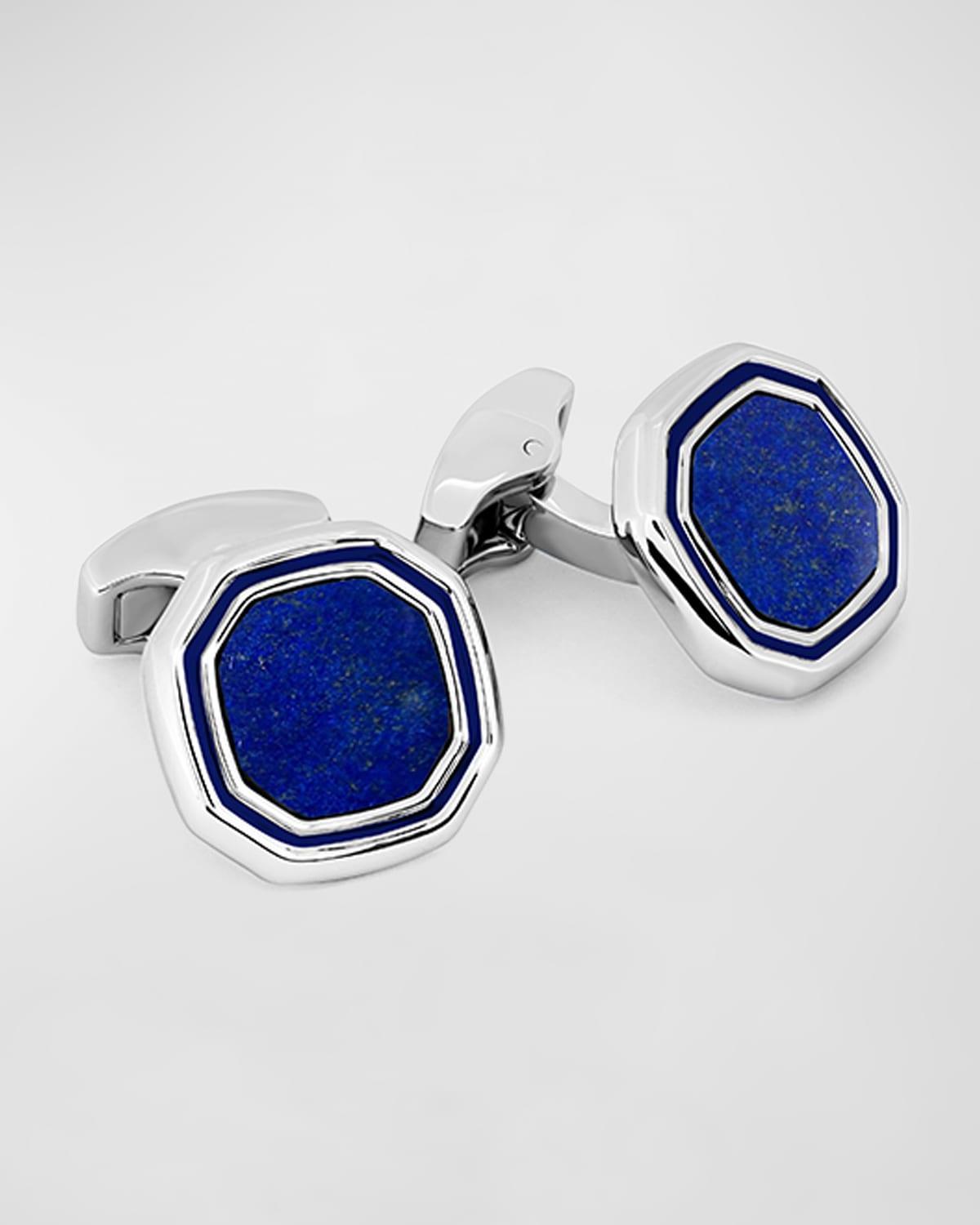 Mens Lapis Lazuli Octagon Cufflinks Product Image