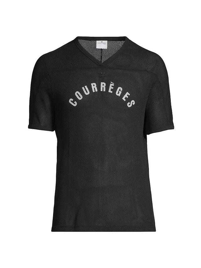 Mens Baseball Printed Mesh T-Shirt Product Image