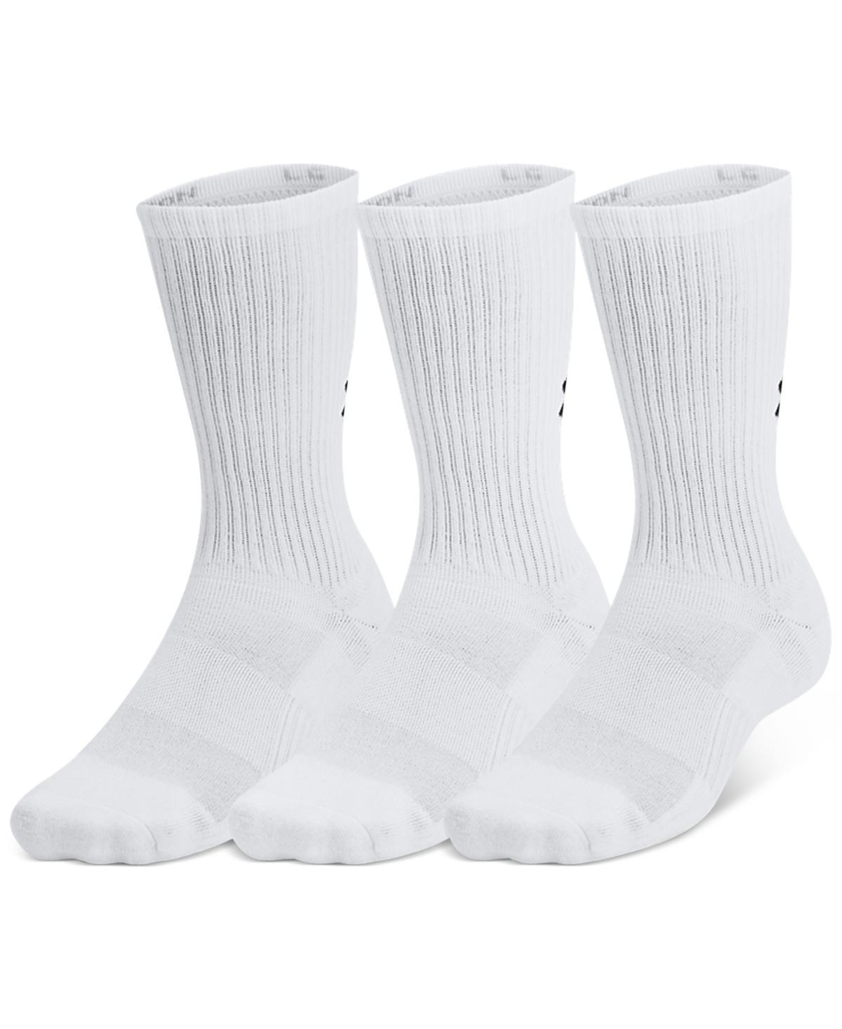 Under Armour Mens Training Cotton 3-Pk. Moisture-Wicking Crew Socks Product Image